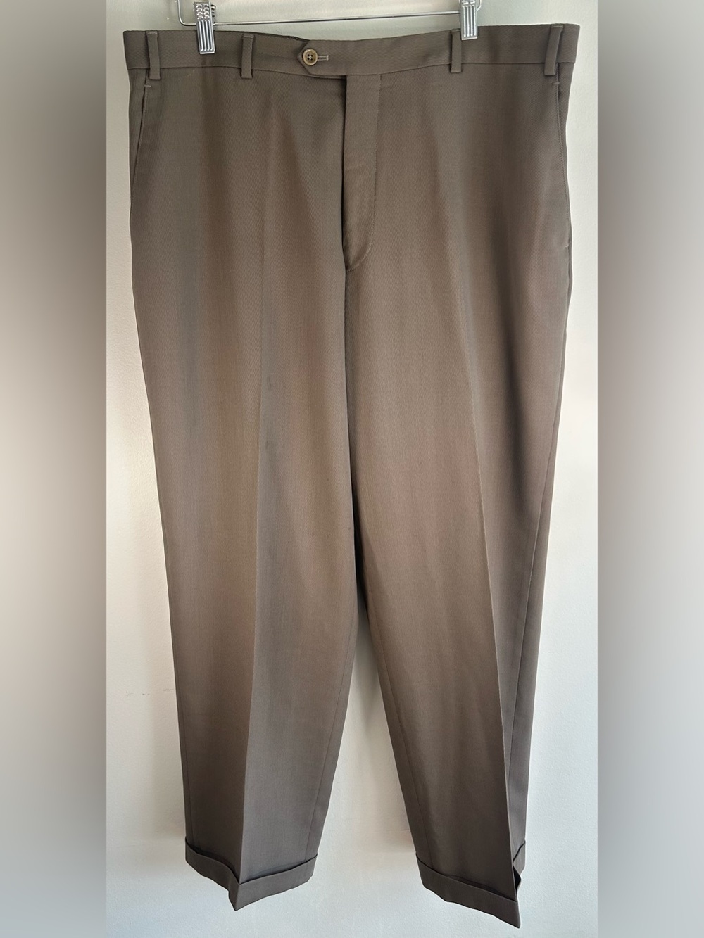 Armani Collezioni Mens Dress Pants 38x30 100% Wool Trousers Cuffed Pleated Italy